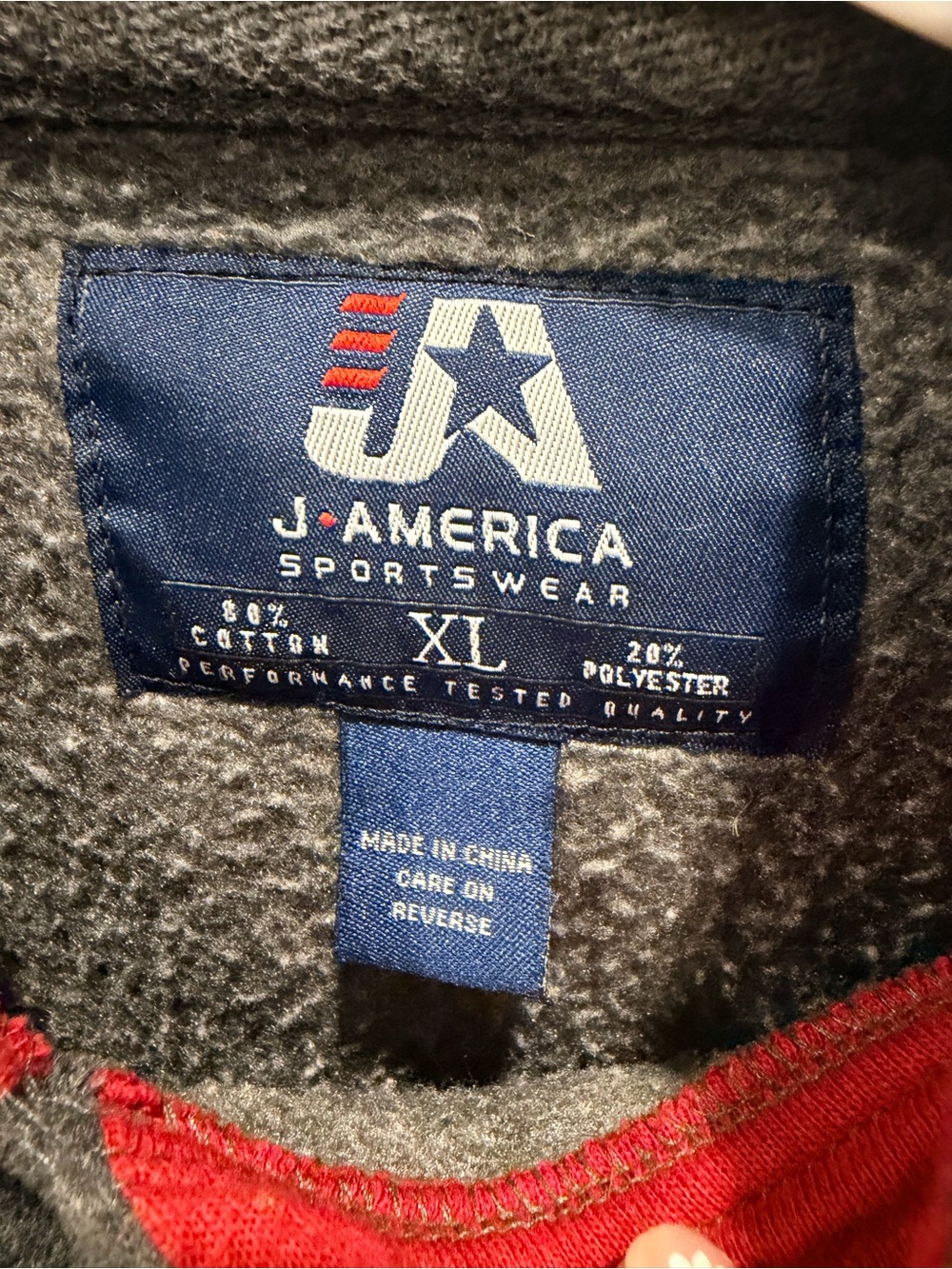 Stanford University J America Embroidered Gray Hoodie Sweatshirt XL - Picture 4 of 8